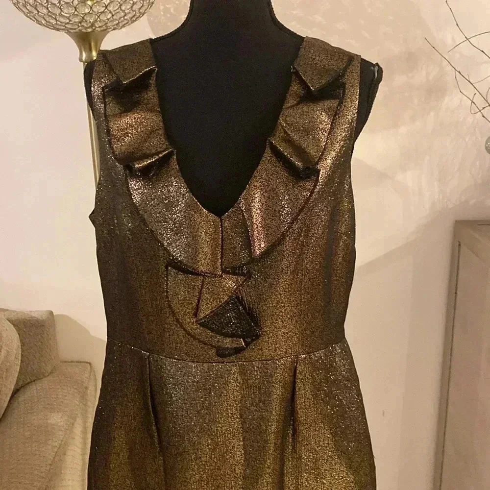 Kate Spade ♠️ metallic gold dress size 14